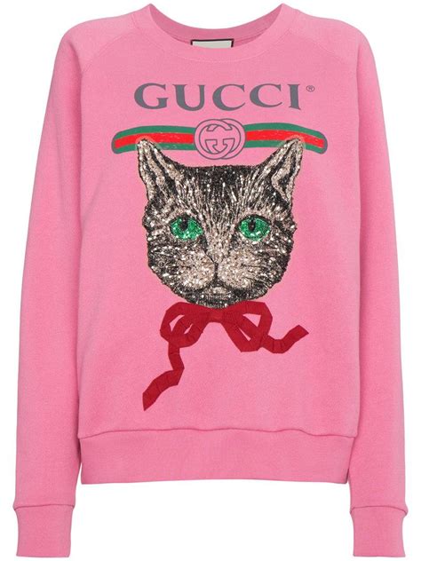 gucci pink cat sweatshirt|gucci cropped sweatshirt etsy.